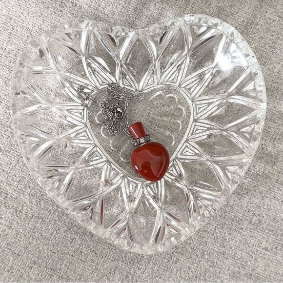 Red jasper Heart shape perfume bottle necklace love promise necklace - Picture 6 of 9